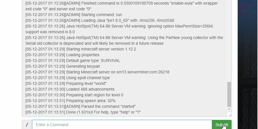 Ban and Pardon being used from the SMpicnic Console