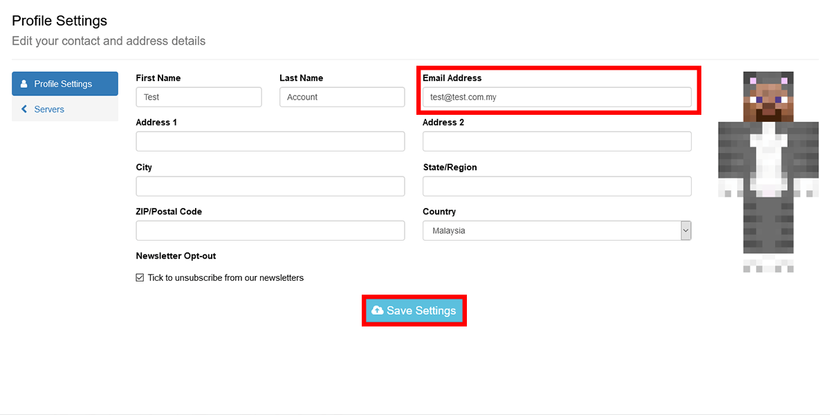 Enter-the-New-Email-Address-and-Save-Settings