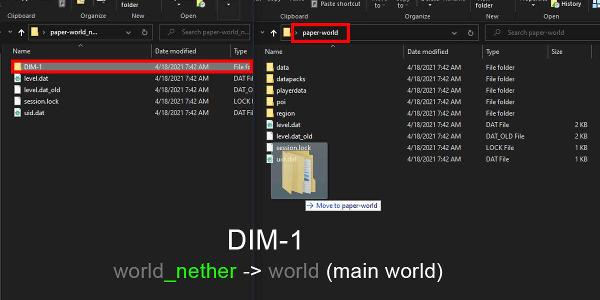 Take the DIM-1 folder from the nether and put it in the main world