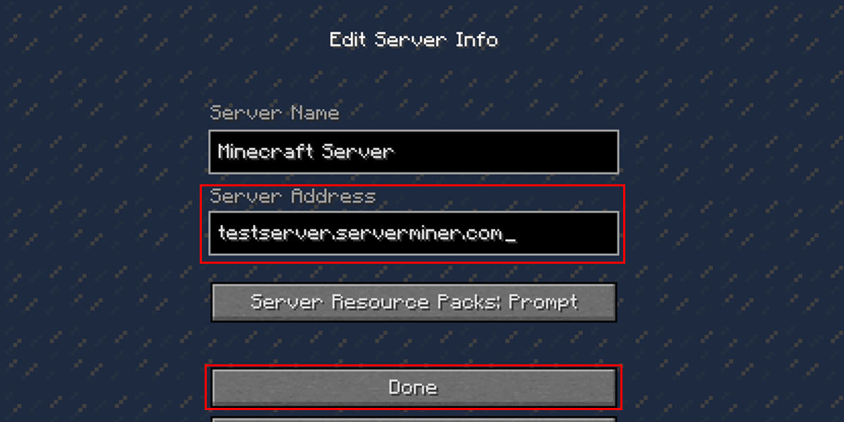 Enter your server ip and connect