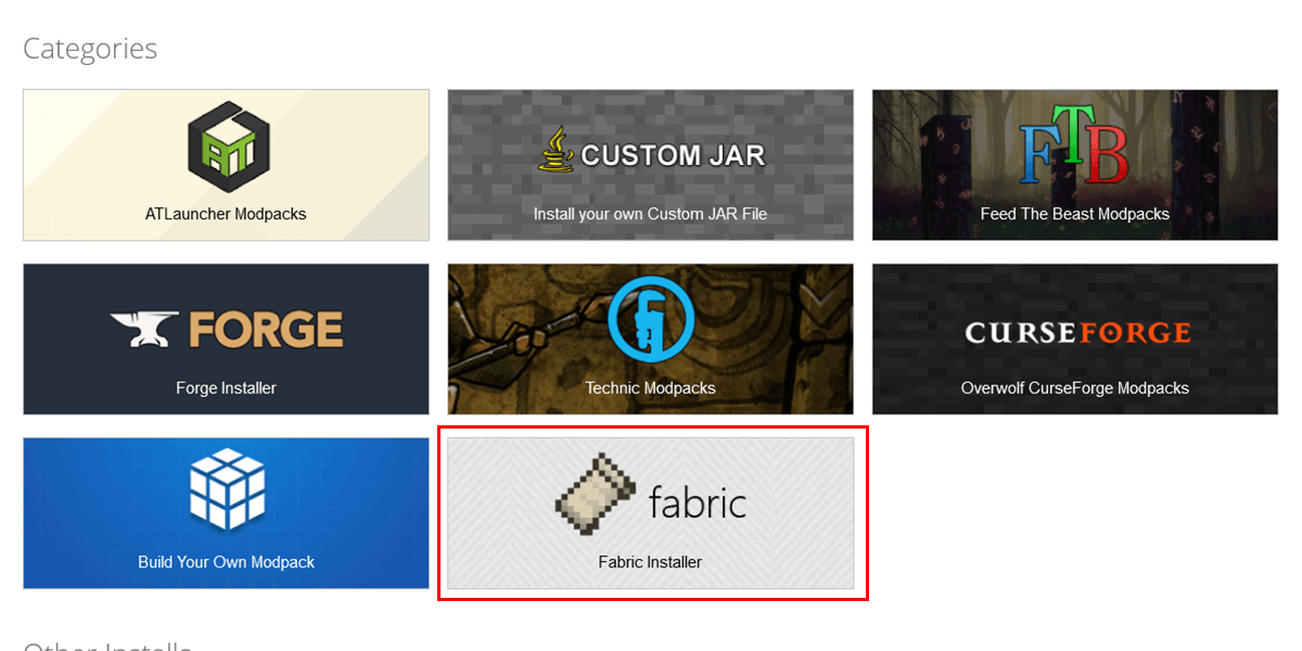 Scroll down to Fabric Installer